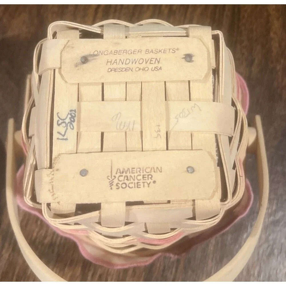 Longaberger Horizon of Hope 2001 WW Handled Basket ~ Liner ~ Lid ~ NEW